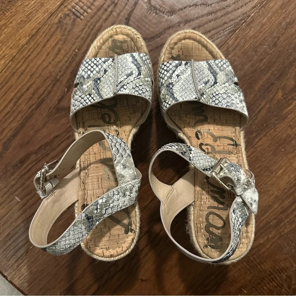 Sam Edelman Platform Espadrille Sandal Maura Snake Skin 8.5 Like New